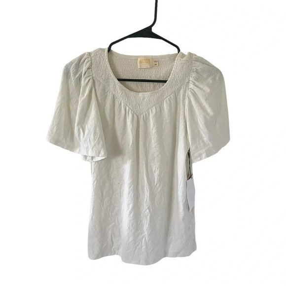 Nation LTD White Voluminous Short sleeve NEW - Picture 1 of 6